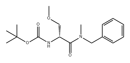 Carbamic acid, N-[(1R)-1-(methoxymethyl)-2-[methyl(phenylmethyl)amino]-2-oxoethyl]-, 1,1-dimethylethyl ester Struktur