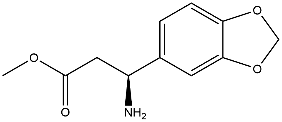 1,3-Benzodioxole-5-propanoic acid, β-amino-, methyl ester, (βS)- Struktur