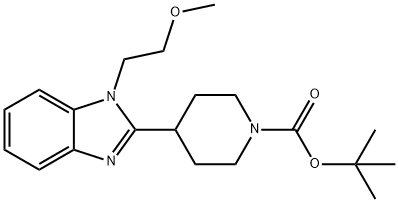 1-Piperidinecarboxylic acid, 4-[1-(2-methoxyethyl)-1H-benzimidazol-2-yl]-, 1,1-dimethylethyl ester Struktur