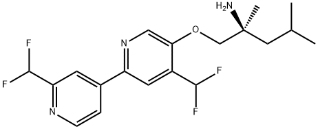 2-Pentanamine, 1-[[2',4-bis(difluoromethyl)[2,4'-bipyridin]-5-yl]oxy]-2,4-dimethyl-, (2S)- Struktur