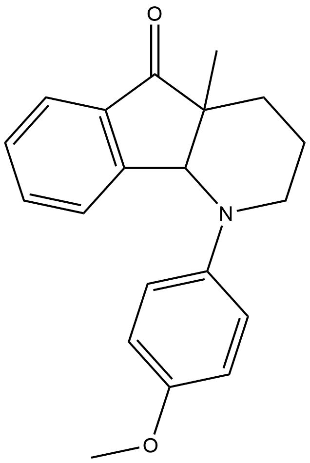 1-(4-methoxyphenyl)-4a-methyl-1,2,3,4,4a,9b-hexahydro-5H-indeno[1,2-b]pyridin-5-one Struktur