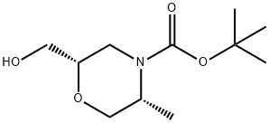 N-t-BOC-(2S)-Hydroxymethyl-(5R)-Methylmorpholine Struktur