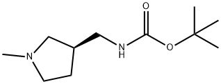 Carbamic acid, N-[[(3R)-1-methyl-3-pyrrolidinyl]methyl]-, 1,1-dimethylethyl ester Struktur