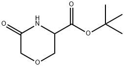 3-Morpholinecarboxylic acid, 5-oxo-, 1,1-dimethylethyl ester Struktur