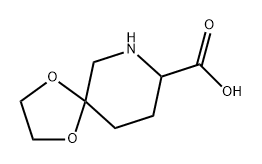 1,4-Dioxa-7-azaspiro[4.5]decane-8-carboxylic acid Struktur