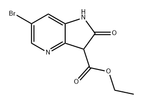 1H-Pyrrolo[3,2-b]pyridine-3-carboxylic acid, 6-bromo-2,3-dihydro-2-oxo-, ethyl ester Struktur