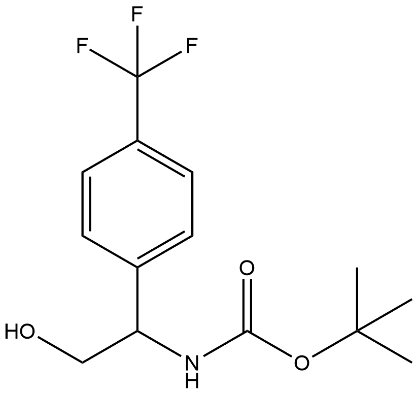 tert-butyl (2-hydroxy-1-(4-(trifluoromethyl)phenyl)ethyl)carbamate Struktur