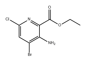 2-Pyridinecarboxylic acid, 3-amino-4-bromo-6-chloro-, ethyl ester Struktur