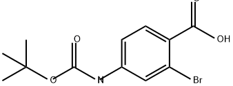 Benzoic acid, 2-bromo-4-[[(1,1-dimethylethoxy)carbonyl]amino]- Struktur