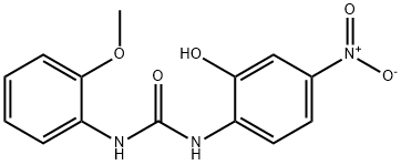 1-(2-hydroxy-4-nitrophenyl)-3-(2-methoxyphenyl)u rea Struktur