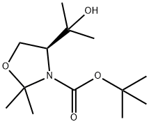 3-Oxazolidinecarboxylic acid, 4-(1-hydroxy-1-methylethyl)-2,2-dimethyl-, 1,1-dimethylethyl ester, (4S)- Struktur