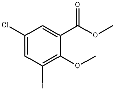 5-Chloro-3-iodo-2-methoxy-benzoic acid methyl ester Struktur