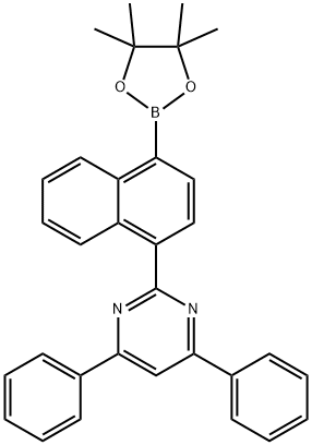 Pyrimidine, 4,6-diphenyl-2-[4-(4,4,5,5-tetramethyl-1,3,2-dioxaborolan-2-yl)-1-naphthalenyl]- Struktur