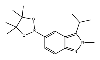 2H-Indazole, 2-methyl-3-(1-methylethyl)-5-(4,4,5,5-tetramethyl-1,3,2-dioxaborolan-2-yl)- Struktur