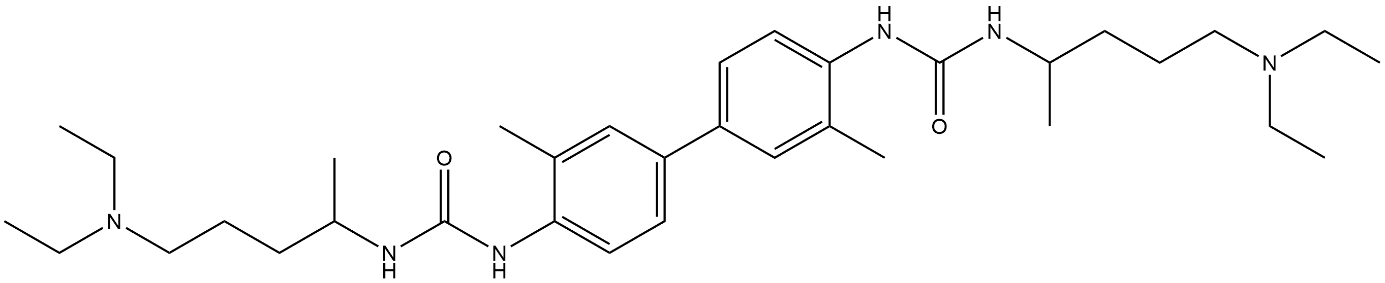 N,N′′-(3,3′-Dimethyl[1,1′-biphenyl]-4,4′-diyl)bis[N′-[4-(diethylamino)-1-methylbutyl]urea] Struktur