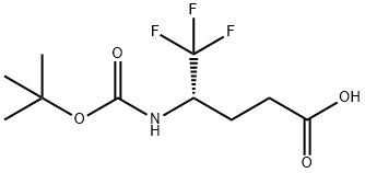 (4S)-4-[[(1,1-Dimethylethoxy)carbonyl]amino]-5,5,5-trifluoropentanoic acid Struktur