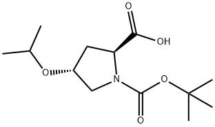 1,2-Pyrrolidinedicarboxylic acid, 4-(1-methylethoxy)-, 1-(1,1-dimethylethyl) ester, (2S,4R)- Structure