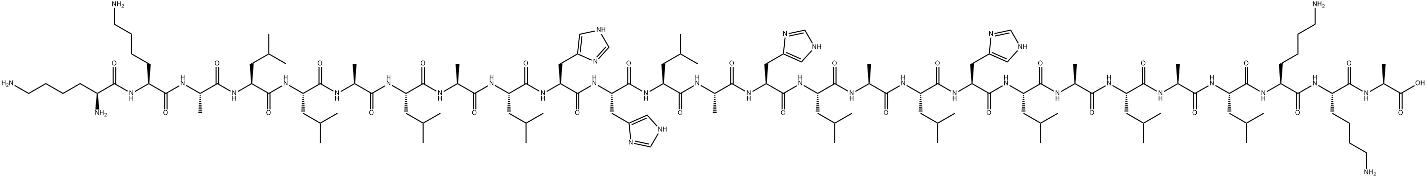 L-Alanine, L-lysyl-L-lysyl-L-alanyl-L-leucyl-L-leucyl-L-alanyl-L-leucyl-L-alanyl-L-leucyl-L-histidyl-L-histidyl-L-leucyl-L-alanyl-L-histidyl-L-leucyl-L-alanyl-L-leucyl-L-histidyl-L-leucyl-L-alanyl-L-leucyl-L-alanyl-L-leucyl-L-lysyl-L-lysyl- Struktur