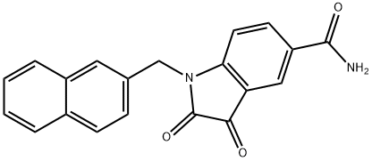 1H-Indole-5-carboxamide, 2,3-dihydro-1-(2-naphthalenylmethyl)-2,3-dioxo- Struktur