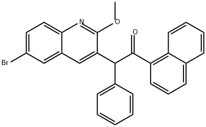 Ethanone, 2-(6-bromo-2-methoxy-3-quinolinyl)-1-(1-naphthalenyl)-2-phenyl- Struktur