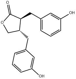 2(3H)-Furanone, dihydro-3,4-bis[(3-hydroxyphenyl)methyl]-, (3S,4S)- Struktur