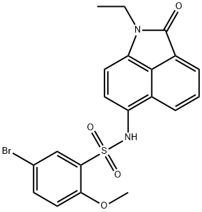 Benzenesulfonamide, 5-bromo-N-(1-ethyl-1,2-dihydro-2-oxobenz[cd]indol-6-yl)-2-methoxy- Struktur