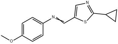 N-[(2-Cyclopropyl-5-thiazolyl)methylene]-4-methoxybenzenamine Struktur