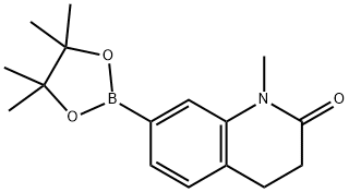 2(1H)-Quinolinone, 3,4-dihydro-1-methyl-7-(4,4,5,5-tetramethyl-1,3,2-dioxaborolan-2-yl)- Struktur