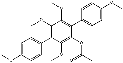 [1,1':4',1''-Terphenyl]-2'-ol, 3',4,4'',5',6'-pentamethoxy-, acetate (9CI) Struktur