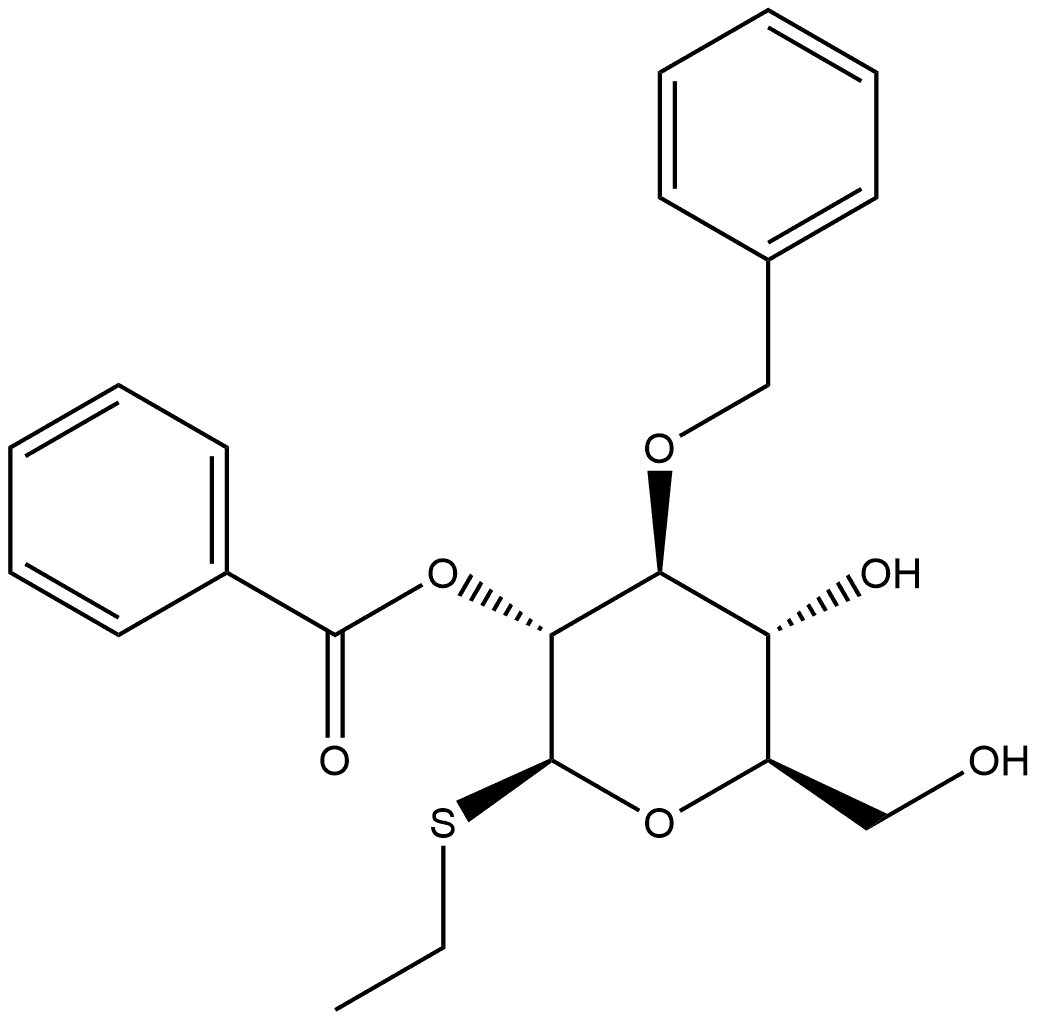 Ethyl 2-O-benzoyl-3-O-benzyl-1-thio-β-D-glucopyranoside Struktur