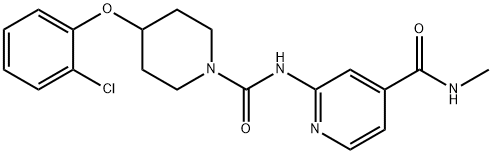 4-Pyridinecarboxamide, 2-[[[4-(2-chlorophenoxy)-1-piperidinyl]carbonyl]amino]-N-methyl- Struktur