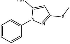 1H-Pyrazol-5-amine, 3-(methylthio)-1-phenyl- Struktur