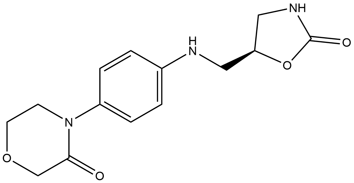 4-[4-[[[(5S)-2-Oxo-5-oxazolidinyl]methyl]amino]phenyl]-3-morpholinone Struktur