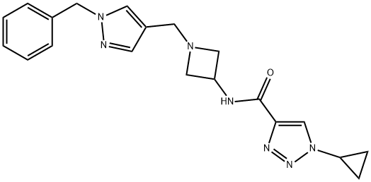 1H-1,2,3-Triazole-4-carboxamide, 1-cyclopropyl-N-[1-[[1-(phenylmethyl)-1H-pyrazol-4-yl]methyl]-3-azetidinyl]- Struktur