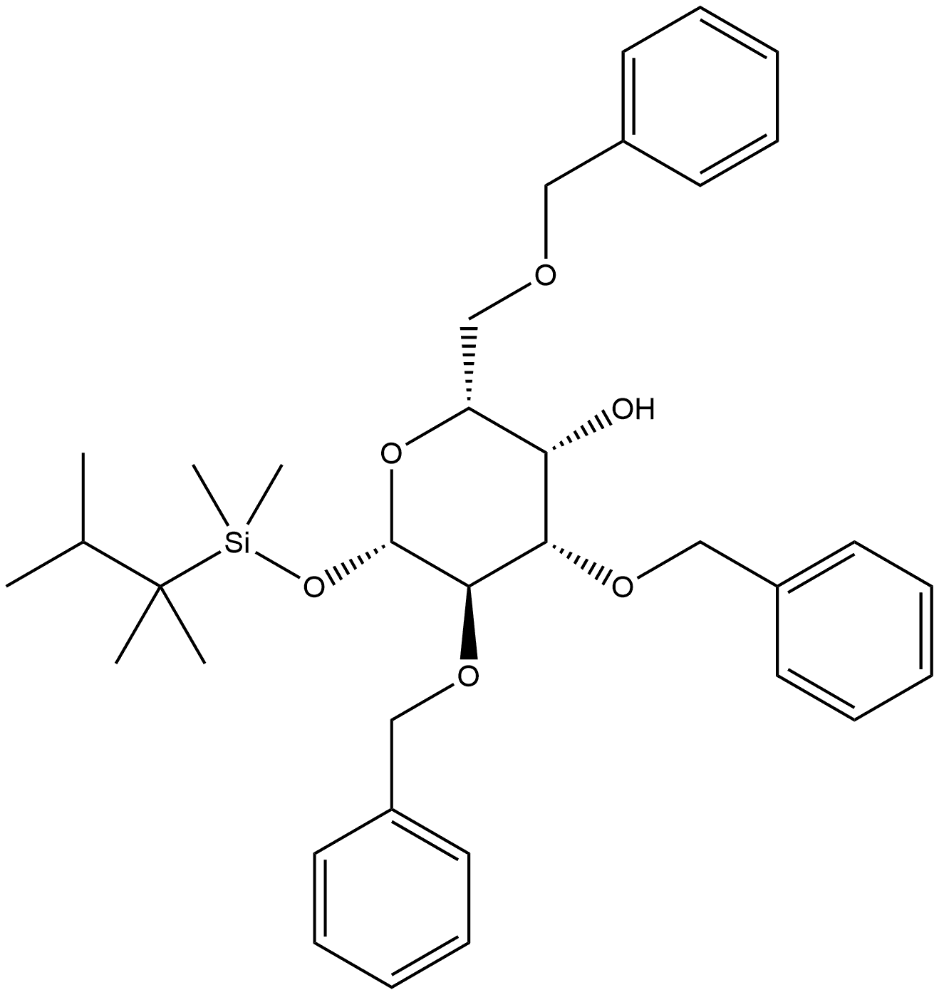 2,3,6-Tri-O-benzyl-1-O-(thexyldimethylsilyl)-β-D-galactopyranose Struktur