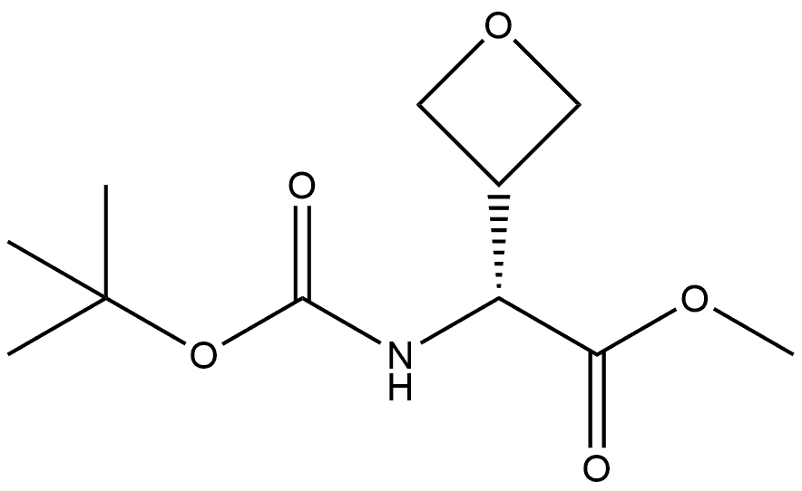 3-Oxetaneacetic acid, α-[[(1,1-dimethylethoxy)carbonyl]amino]-, methyl ester, (αR)- Struktur