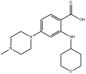 4-(4-methylpiperazin-1-yl)-2-((tetrahydro-2H-pyran-4-yl)amino)benzoic acid Struktur