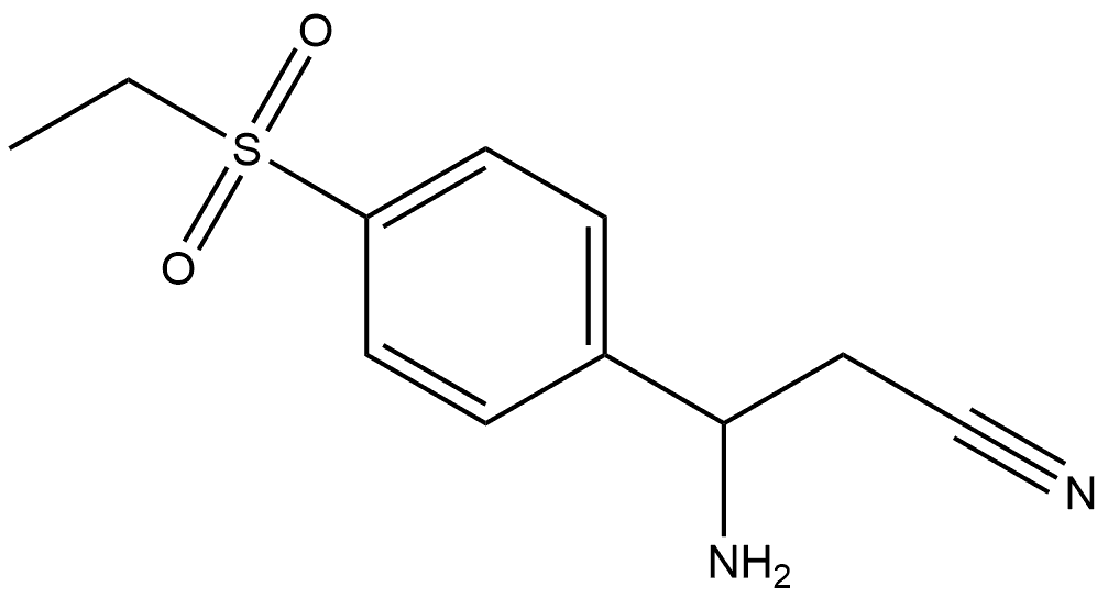 Benzenepropanenitrile, β-amino-4-(ethylsulfonyl)- Struktur