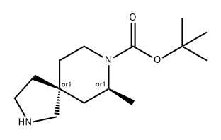 2,8-Diazaspiro[4.5]decane-8-carboxylic acid, 7-methyl-, 1,1-dimethylethyl ester, (5R,7S)-rel- Struktur