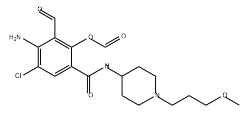 Benzamide, 4-amino-5-chloro-3-formyl-2-(formyloxy)-N-[1-(3-methoxypropyl)-4-piperidinyl]- Struktur