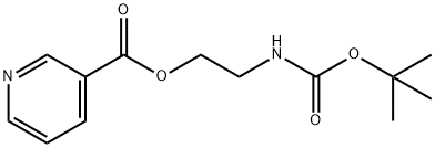 3-Pyridinecarboxylic acid, 2-[[(1,1-dimethylethoxy)carbonyl]amino]ethyl ester Struktur