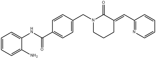 Benzamide, N-(2-aminophenyl)-4-[[(3E)-2-oxo-3-(2-pyridinylmethylene)-1-piperidinyl]methyl]- Struktur