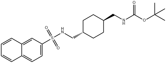 Carbamic acid, N-[[trans-4-[[(2-naphthalenylsulfonyl)amino]methyl]cyclohexyl]methyl]-, 1,1-dimethylethyl ester Struktur