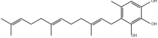 1,2,3-Benzenetriol, 5-methyl-4-[(2E,6E)-3,7,11-trimethyl-2,6,10-dodecatrien-1-yl]- Struktur