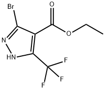 1H-Pyrazole-4-carboxylic acid, 3-bromo-5-(trifluoromethyl)-, ethyl ester Struktur