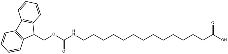 Tetradecanoic acid, 14-[[(9H-fluoren-9-ylmethoxy)carbonyl]amino]- Struktur