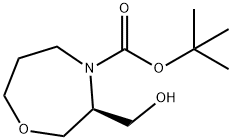 1,4-Oxazepine-4(5H)-carboxylic acid, tetrahydro-3-(hydroxymethyl)-, 1,1-dimethylethyl ester, (3S)- Struktur