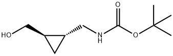 Carbamic acid, N-[[(1R,2R)-2-(hydroxymethyl)cyclopropyl]methyl]-, 1,1-dimethylethyl ester Struktur