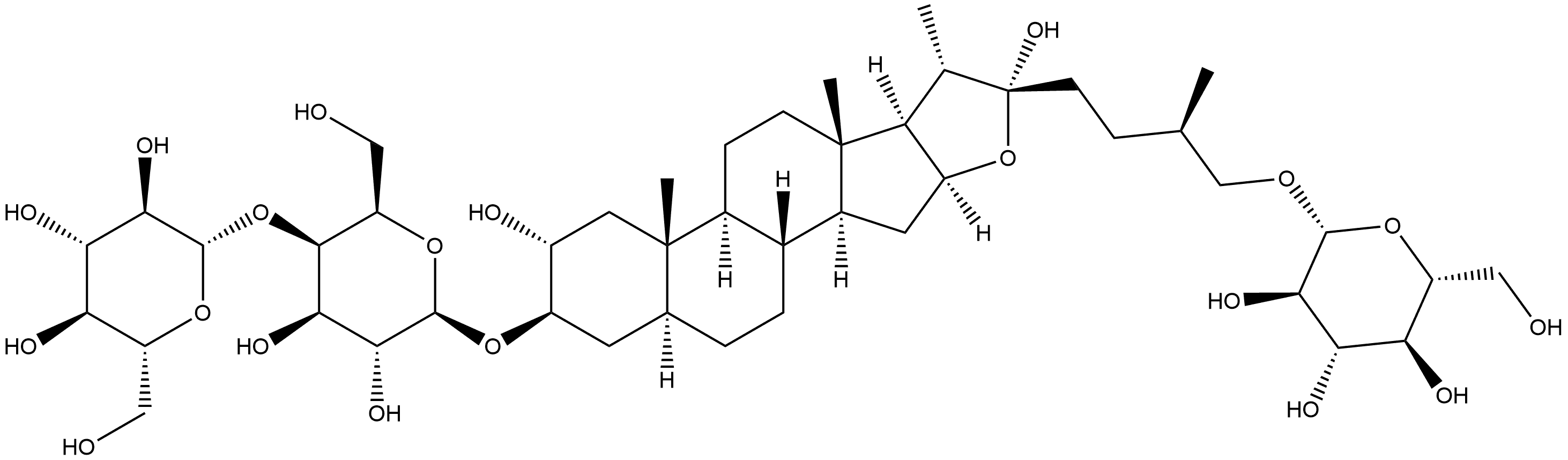 β-D-Galactopyranoside, (2α,3β,5α,22α,25R)-26-(β-D-glucopyranosyloxy)-2,22-dihydroxyfurostan-3-yl 4-O-β-D-glucopyranosyl- Struktur