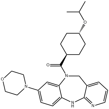 Methanone, [5,11-dihydro-8-(4-morpholinyl)-6H-pyrido[2,3-b][1,5]benzodiazepin-6-yl][trans-4-(1-methylethoxy)cyclohexyl]- Struktur